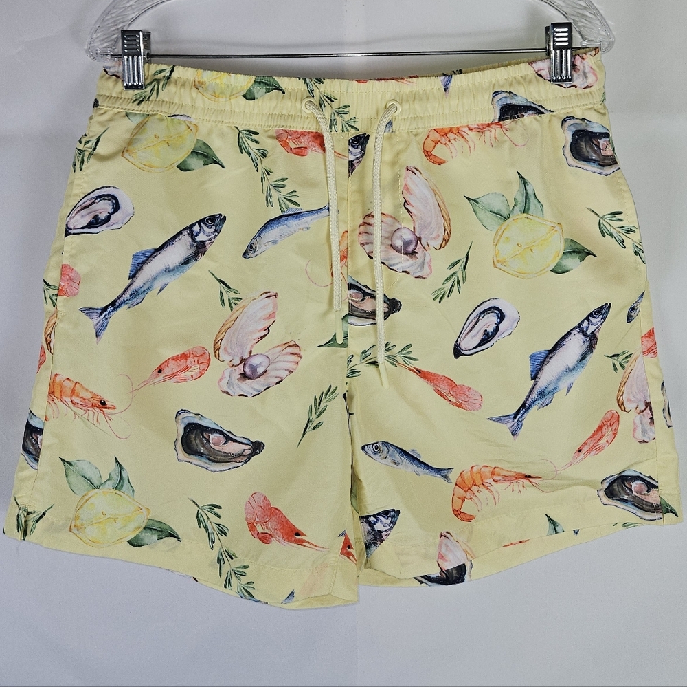 Forever 21 Beachwear Swim Shorts Size M | Tropical Vacation Gorpcore Summer Fish